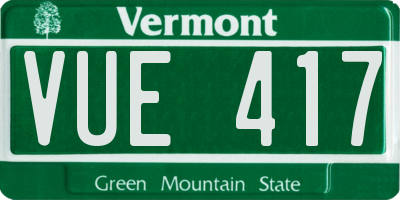 VT license plate VUE417