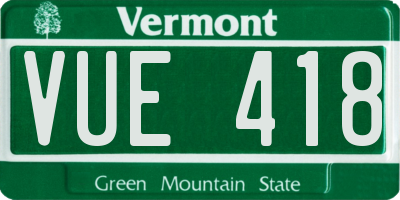 VT license plate VUE418
