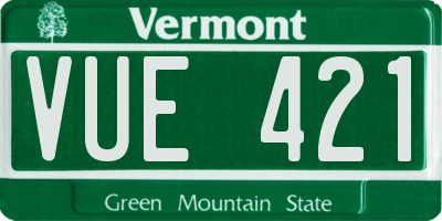 VT license plate VUE421