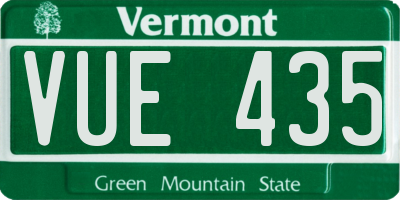 VT license plate VUE435