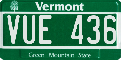 VT license plate VUE436