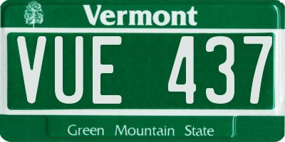VT license plate VUE437