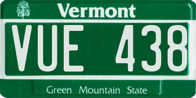 VT license plate VUE438