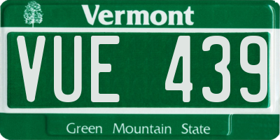 VT license plate VUE439