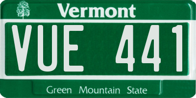 VT license plate VUE441