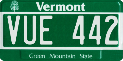 VT license plate VUE442