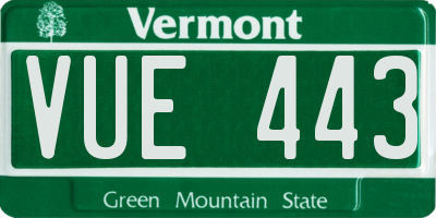 VT license plate VUE443