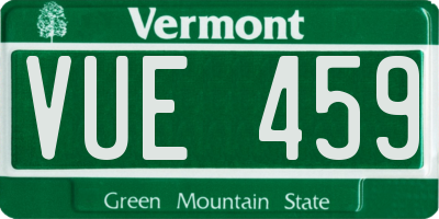 VT license plate VUE459