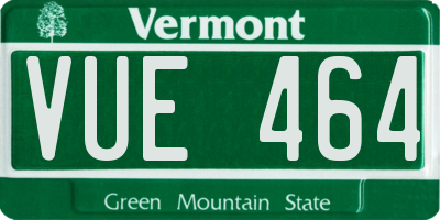 VT license plate VUE464