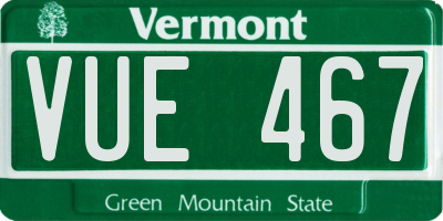VT license plate VUE467