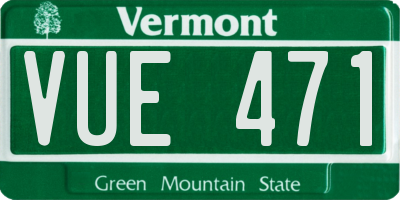 VT license plate VUE471