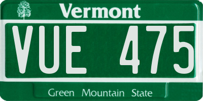 VT license plate VUE475