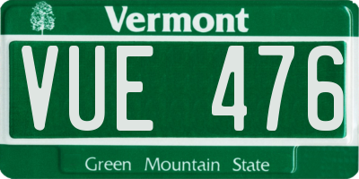VT license plate VUE476
