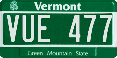 VT license plate VUE477