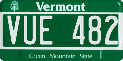 VT license plate VUE482