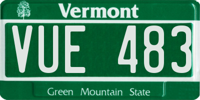 VT license plate VUE483