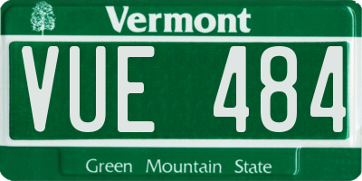 VT license plate VUE484