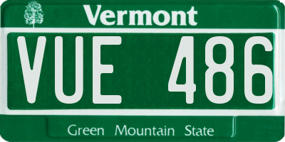 VT license plate VUE486