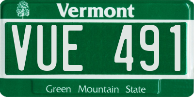 VT license plate VUE491