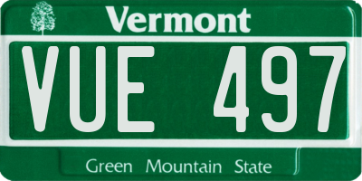 VT license plate VUE497