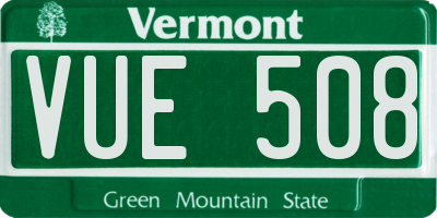 VT license plate VUE508