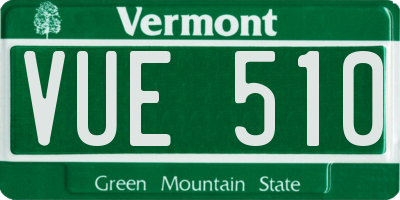 VT license plate VUE510