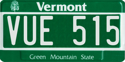 VT license plate VUE515