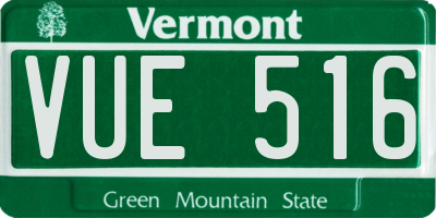VT license plate VUE516