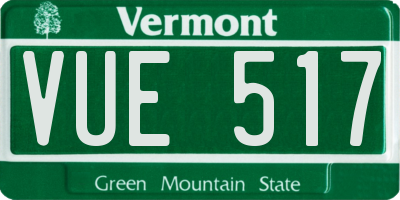 VT license plate VUE517