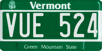 VT license plate VUE524