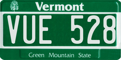 VT license plate VUE528