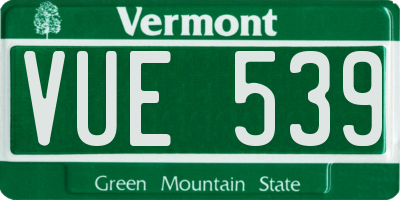 VT license plate VUE539