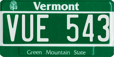 VT license plate VUE543