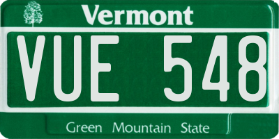 VT license plate VUE548