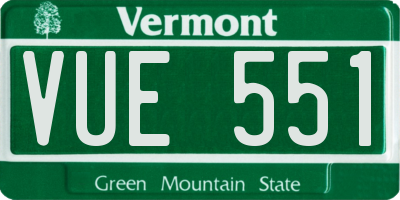 VT license plate VUE551