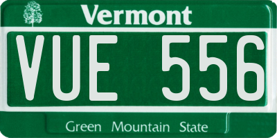 VT license plate VUE556