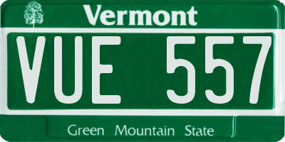 VT license plate VUE557