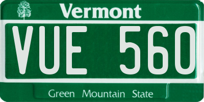 VT license plate VUE560