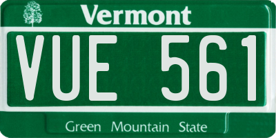 VT license plate VUE561