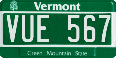VT license plate VUE567