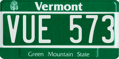 VT license plate VUE573