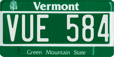 VT license plate VUE584