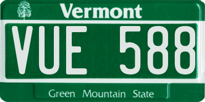 VT license plate VUE588