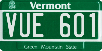 VT license plate VUE601