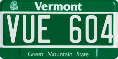 VT license plate VUE604