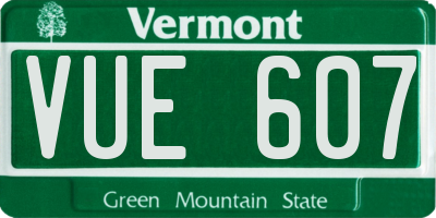 VT license plate VUE607