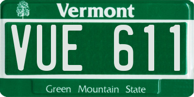 VT license plate VUE611