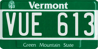 VT license plate VUE613