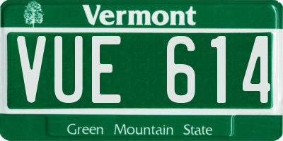 VT license plate VUE614