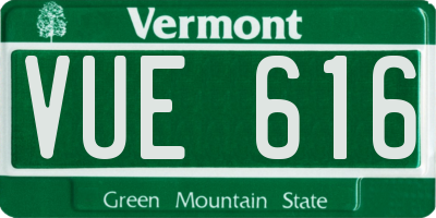 VT license plate VUE616